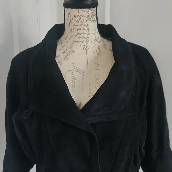 VERA PELLE VINTAGE SUEDE LEATHER CROPPED JACKET SIZE 42=10 usa - Picture 8 of 12